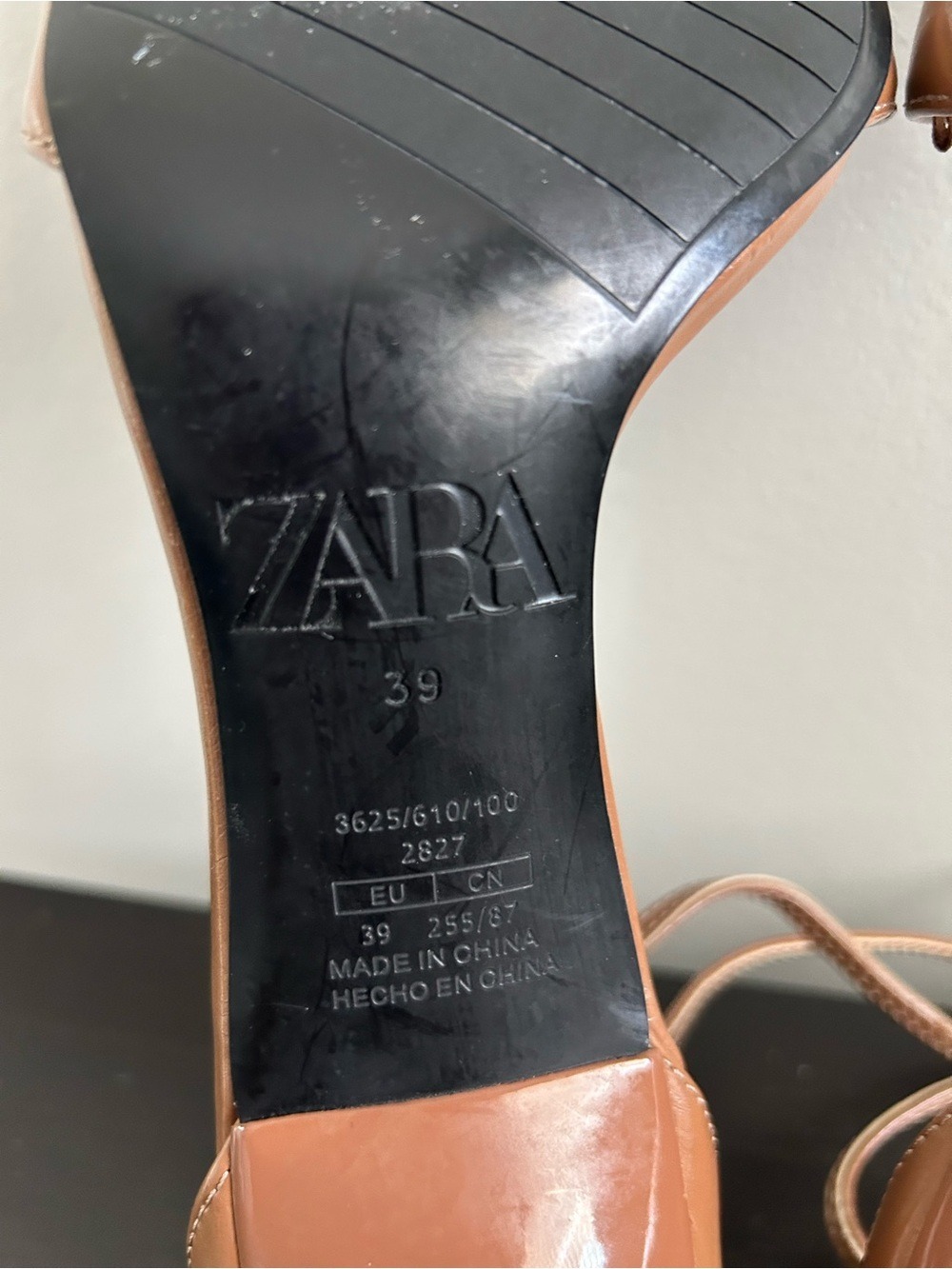 Zara Brown Square-Toe Heel Sandals, Size 39. - Picture 11 of 14